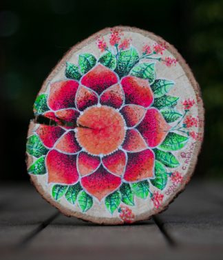 Besonderes Holz Unikat, Mandala, Blüte, Holzkunst, Floral, Natur, Liebe, frisch, bunt, fröhlich
